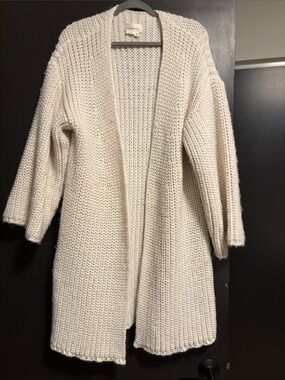 Anthropologie Cream Chunky Knit Cardigan